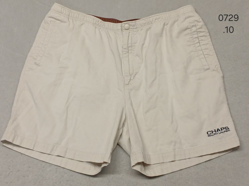 Chaps Ralph Lauren (Large) Men's Beige Vintage Cotton String and Zip Shorts